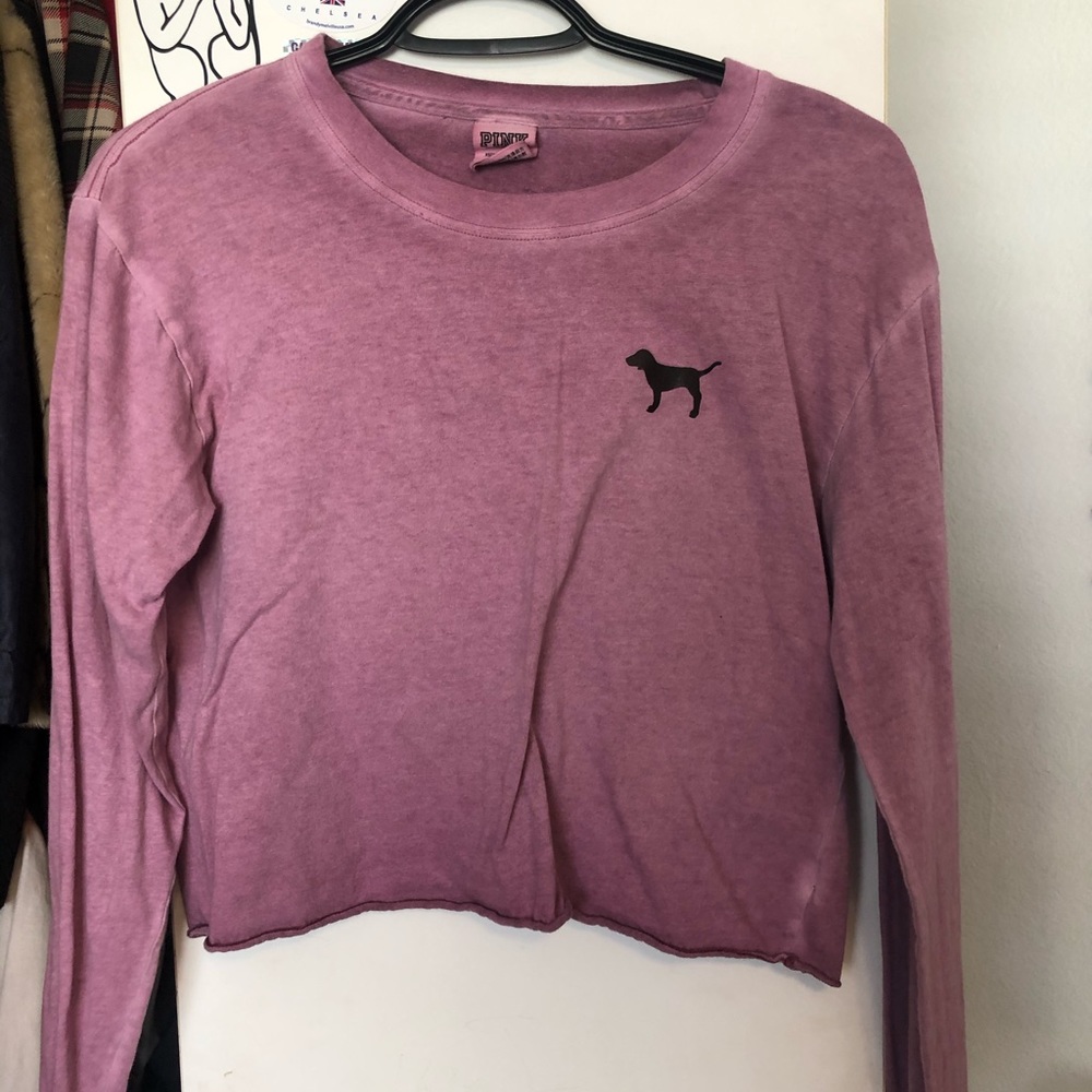 PINK Victoria’s Secret Purple Cropped Long Sleeve